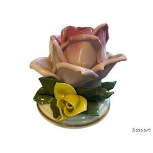 Dresden "N" Crown Porcelain Rose Figurine